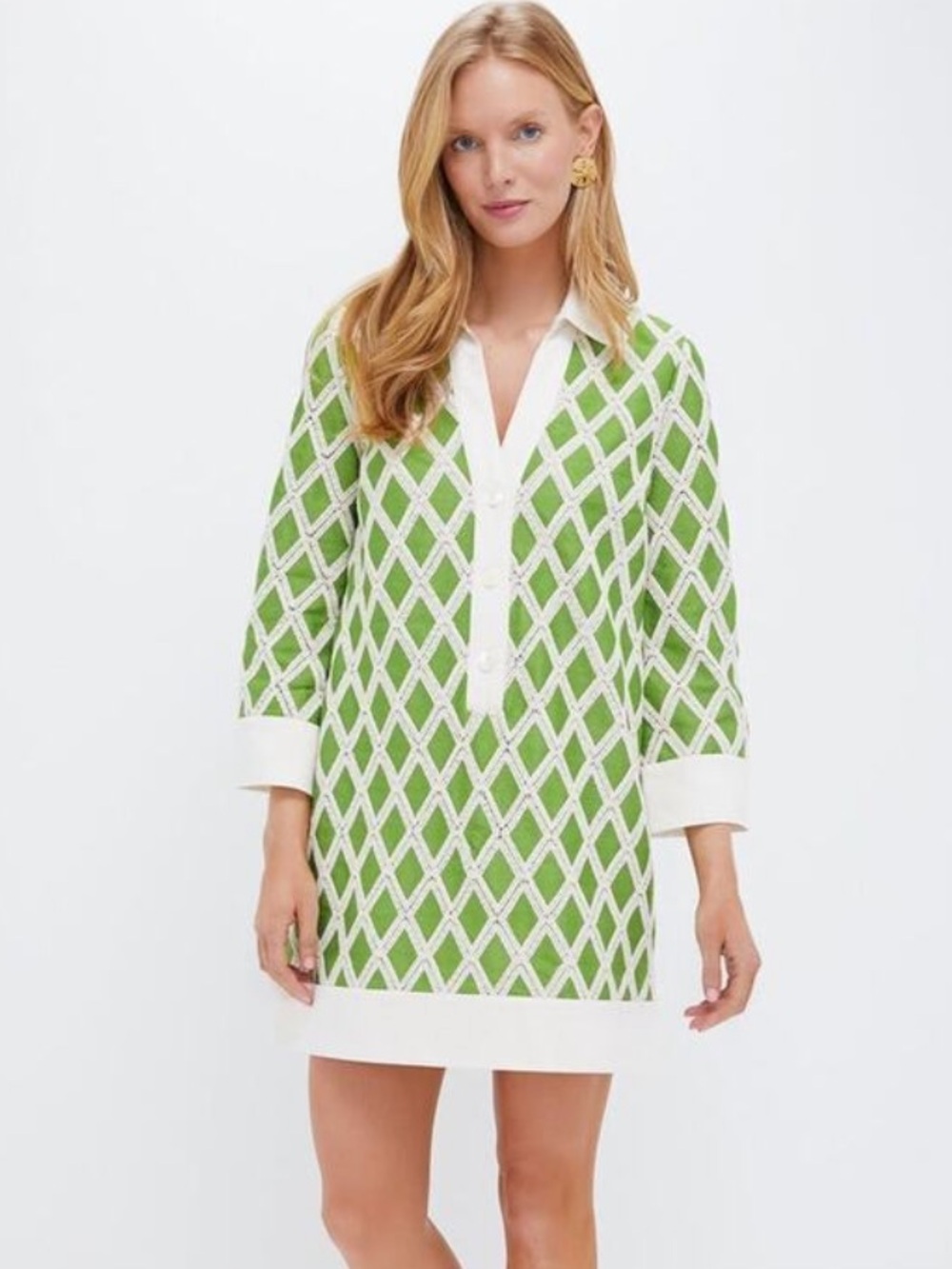 TUCKERNUCK Kelly Green Crochet Collier Dress - Picture 2 of 11